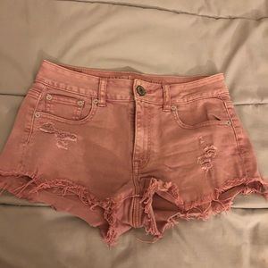 Mauve denim shorts